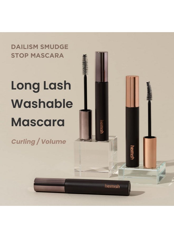 heimish Dailism Smudge Stop Mascara - 0.32oz/9g (Curling) | Non-Smudging, Curling Mascara | Washable, Non-Clumping, Waterproof Mascara for Eye Makeup | Kbeauty