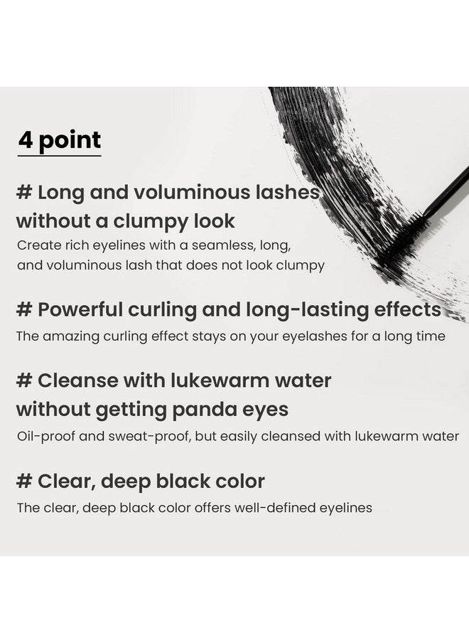 heimish Dailism Smudge Stop Mascara - 0.32oz/9g (Curling) | Non-Smudging, Curling Mascara | Washable, Non-Clumping, Waterproof Mascara for Eye Makeup | Kbeauty