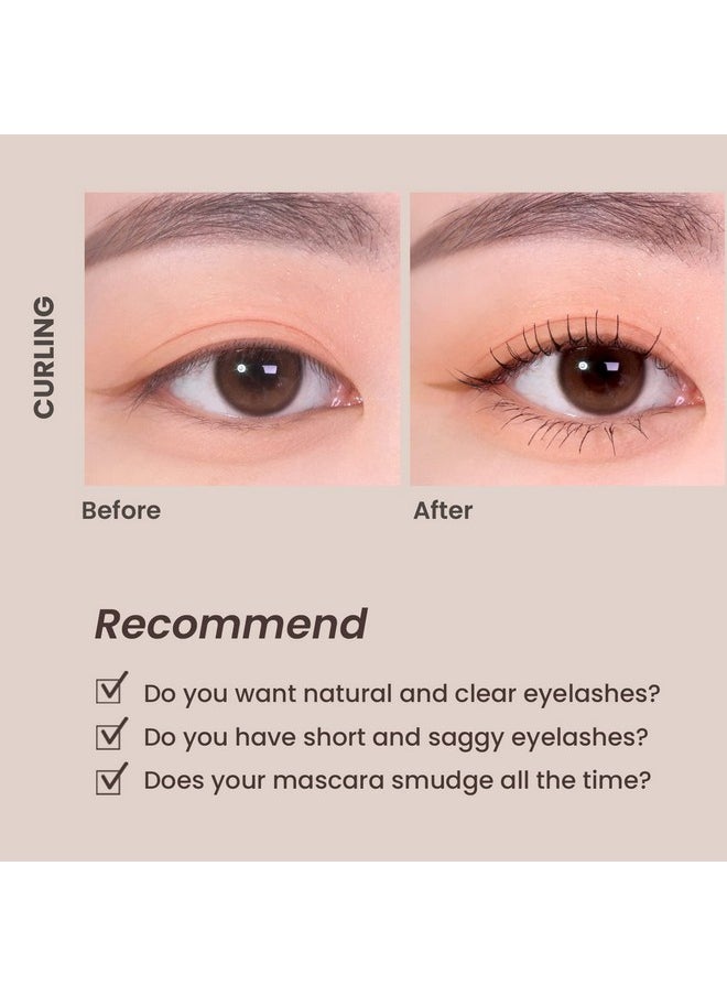heimish Dailism Smudge Stop Mascara - 0.32oz/9g (Curling) | Non-Smudging, Curling Mascara | Washable, Non-Clumping, Waterproof Mascara for Eye Makeup | Kbeauty
