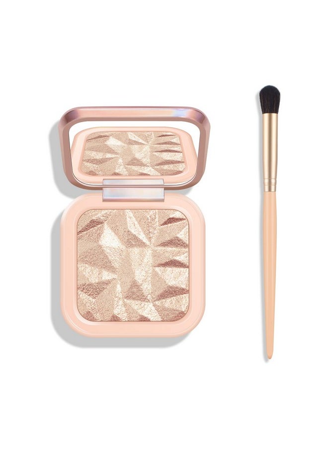 KYDA Face Highlighter Palette, High Glossy Face Illuminator Palette, Narutal Glow Finish, Pearl Shimmer Smooth Baked Powder, Lasting Sparkling Highlighter Makeup-SUN GLOW