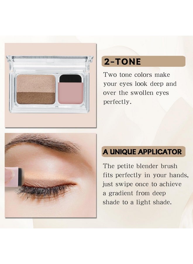 Apooliy Dual-Color Eyeshadow Palette with Applicator,Waterproof Eye Shadow,Shimmer Eye Makeup Palette,Long Lasting