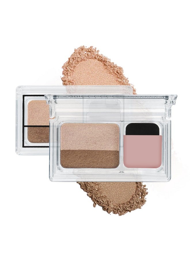 Apooliy Dual-Color Eyeshadow Palette with Applicator,Waterproof Eye Shadow,Shimmer Eye Makeup Palette,Long Lasting
