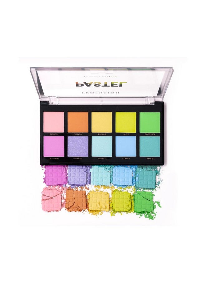 Profusion Cosmetics Pastel 10 Shade Eyeshadow Palette, Richly Pigmented and Vegan Formula with Versatile Multi Finish Hues, Create Stunning and Vibrant Day Looks Smoothly