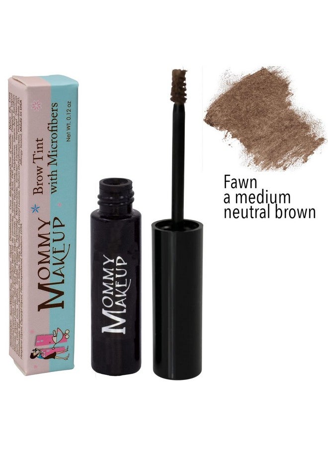 Brow Tint with Microfibers in Fawn (A Medium Neutral Brown) Natural Looking Eyebrow Makeup, Cover Gray Hairs - Water Resistant, Clump Free, Long Lasting Tinted Brow Gel by Mommy Makeup