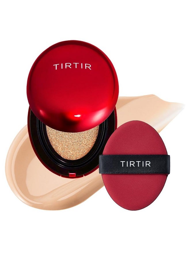 TIRTIR Mask Fit Red Cushion Foundation | Full coverage, Weighless, Skin fit, Satin Glow Finish, Korean cushion foundation (#21N Ivory, 0.63 Fl Oz (Pack of 1))