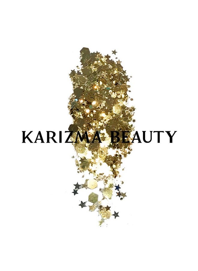 KARIZMA 24K Gold Glitter. 30g Chunky Face Glitter, Hair Glitter, Eye Glitter and Body Glitter for Women. Rave Glitter, Festival Accessories, Cosmetic Glitter Makeup. Loose Glitter Set