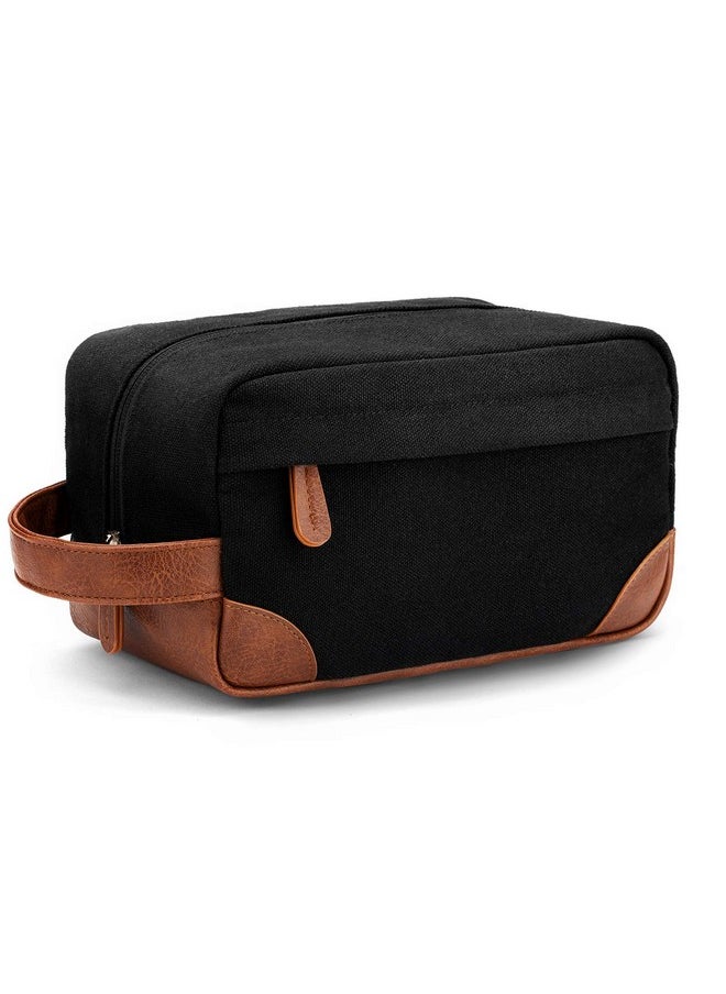 Vorspack Toiletry Bag Hanging Dopp Kit for Men Water Resistant Canvas Shaving Bag with Large Capacity for Travel- Black