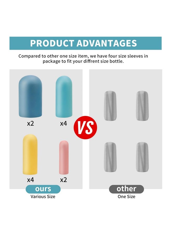12 Pack Multi Sizes Silicone Bottle Covers, Travel Accessories Must Haves, Cruise Ship Essentials, Travel Size Toiletries,Travel Essentials for Women Men,Travel Gadgets, Elastic Sleeves for leak proof