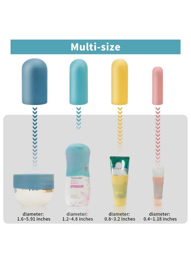 12 Pack Multi Sizes Silicone Bottle Covers, Travel Accessories Must Haves, Cruise Ship Essentials, Travel Size Toiletries,Travel Essentials for Women Men,Travel Gadgets, Elastic Sleeves for leak proof