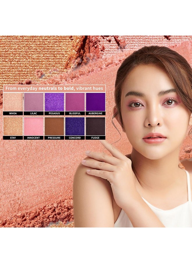Profusion Cosmetics Violets 10 Shade Eyeshadow Palette, Glows Elegance and Sophistication With Captivating Vibrant Colors Achieve Stunning Eye and Rise Your Makeup Routine With Premium Beauty Tool