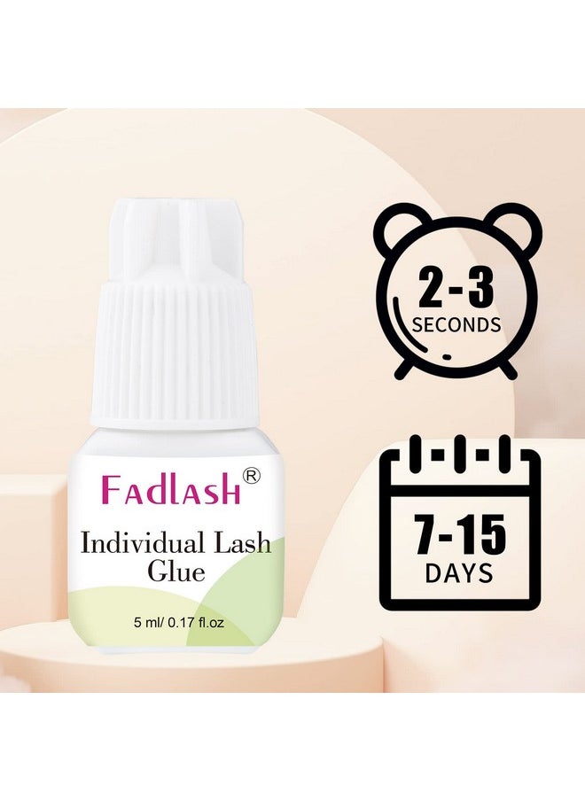 Individual Lash Glue FADLASH Cluster Lash Glue 2-3S Dry Time 7-15 Days Retention DIY Lash Extension Glue Self Application Sensitive Lash Cluster Glue Black 5ml (DIY/Cluster Lashes Use Only)