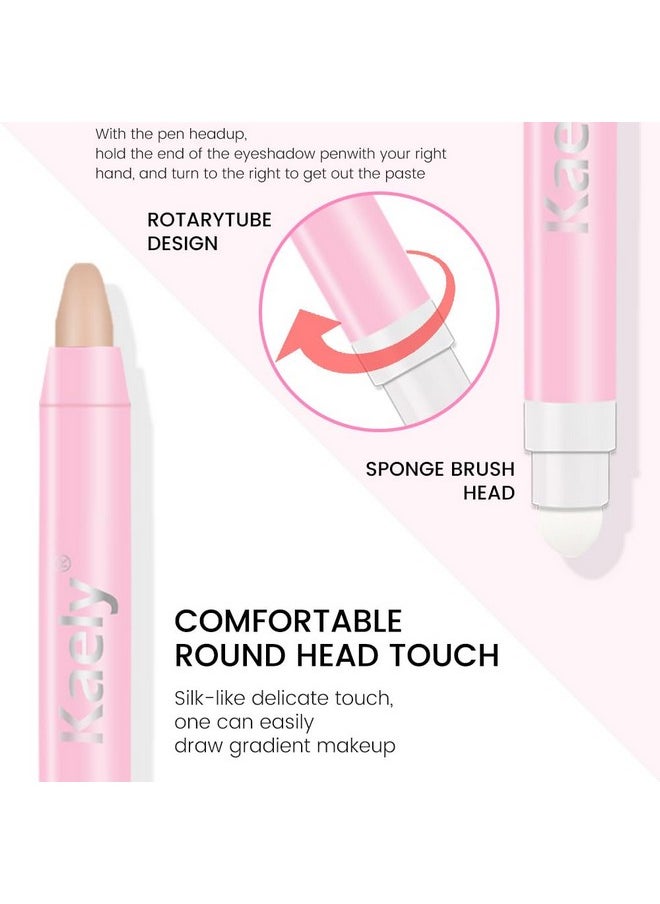 evpct 2Pcs Cream Eyeshadow Sticks Set for Eyes Waterproof, Rose Shimmer & Desert Matte Cream Eyeshadow Applicator Stick Pen, Long Lasting High Pigmented Eye Shadow sombras en crema para ojos 27 + 28