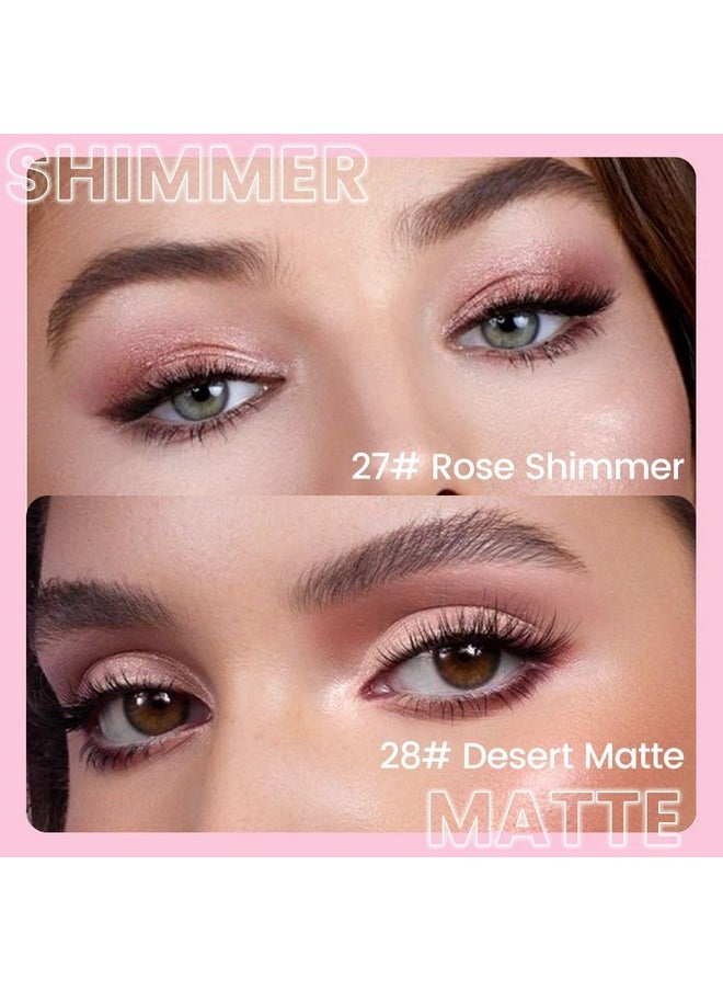 evpct 2Pcs Cream Eyeshadow Sticks Set for Eyes Waterproof, Rose Shimmer & Desert Matte Cream Eyeshadow Applicator Stick Pen, Long Lasting High Pigmented Eye Shadow sombras en crema para ojos 27 + 28