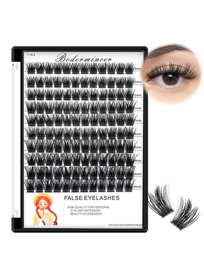 Bodermincer Lash Clusters D Curl Black/Light Brown/Dark Brown/Black Brown 10-12-14/12-14-16/16-18-20mm Mixed Lash Clusters Kit For Beginner (M01# 12-14-16mm Mixed)