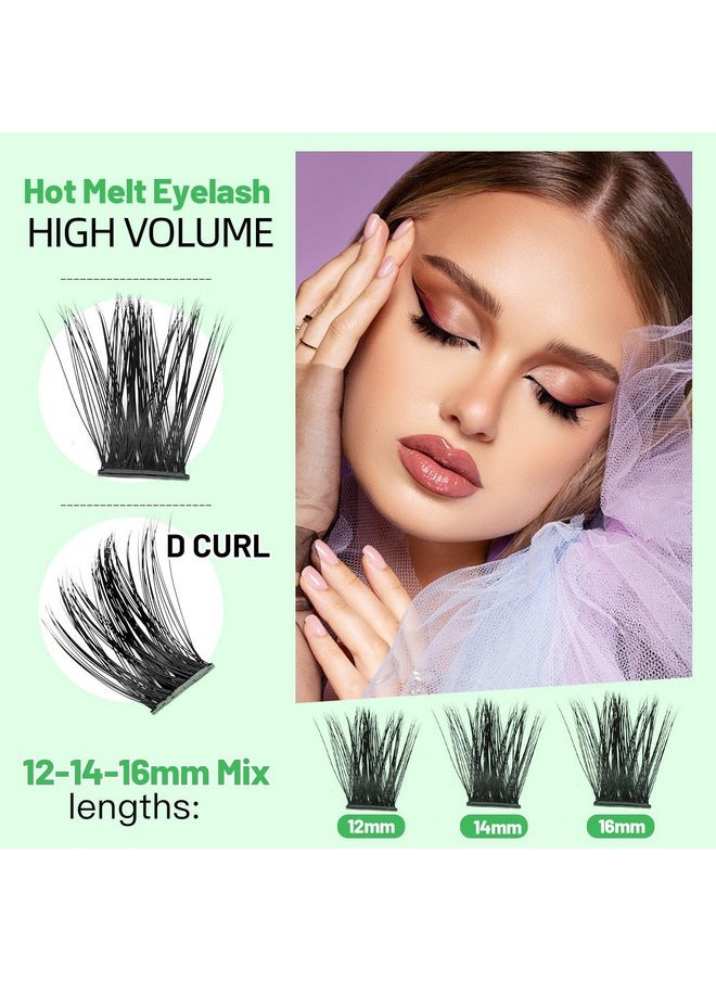 Bodermincer Lash Clusters D Curl Black/Light Brown/Dark Brown/Black Brown 10-12-14/12-14-16/16-18-20mm Mixed Lash Clusters Kit For Beginner (M01# 12-14-16mm Mixed)