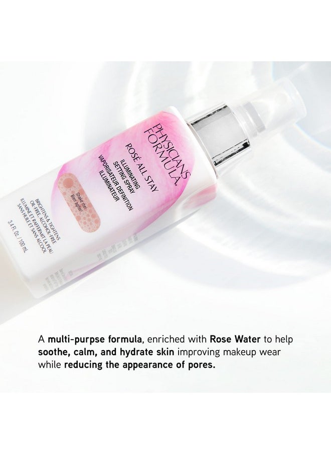 Physicians Formula Rosé All Stay Illuminating Setting Spray For Makeup, Oil-Free, Alcohol-Free, Antioxidants | Dermatologist Tested, Clinicially Tested