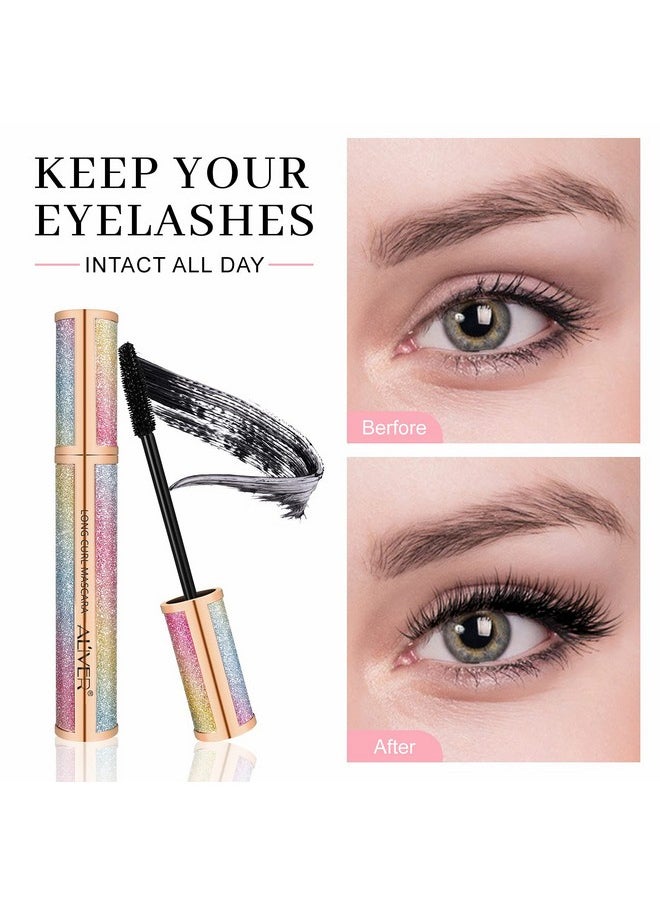 4D Silk Fiber Lash Mascara, Waterproof Tubing Mascara Black, Luxuriously Longer, Voluminous Eyelashes,Natural Lengthening Smudge-proof Mascara,Hypoallergenic,No Clumping,Easy to Apply & All Day Full