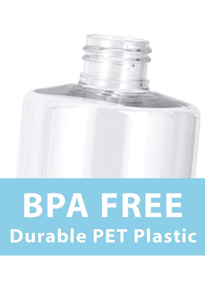 JUVITUS 16 oz / 500 ml Clear Professional Cylinder PET Plastic Bottles (BPA Free) with Gold Disc Cap Lid (12 pack)