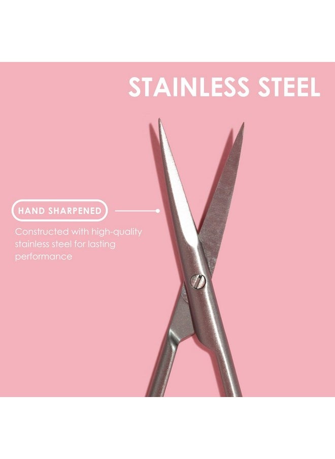 JAPONESQUE Beauty Scissors for Trimming Facial Hair, Brow and Nail Care with Ultra-Sharp, Salon-Quality, Stainless Steel Blades, Curved for Safety and Precision