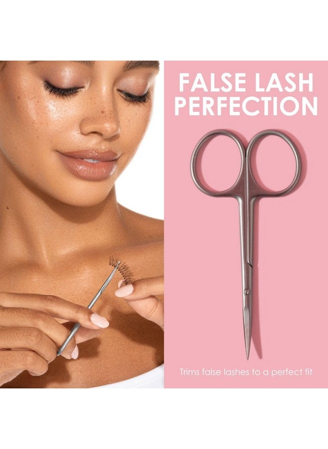 JAPONESQUE Beauty Scissors for Trimming Facial Hair, Brow and Nail Care with Ultra-Sharp, Salon-Quality, Stainless Steel Blades, Curved for Safety and Precision