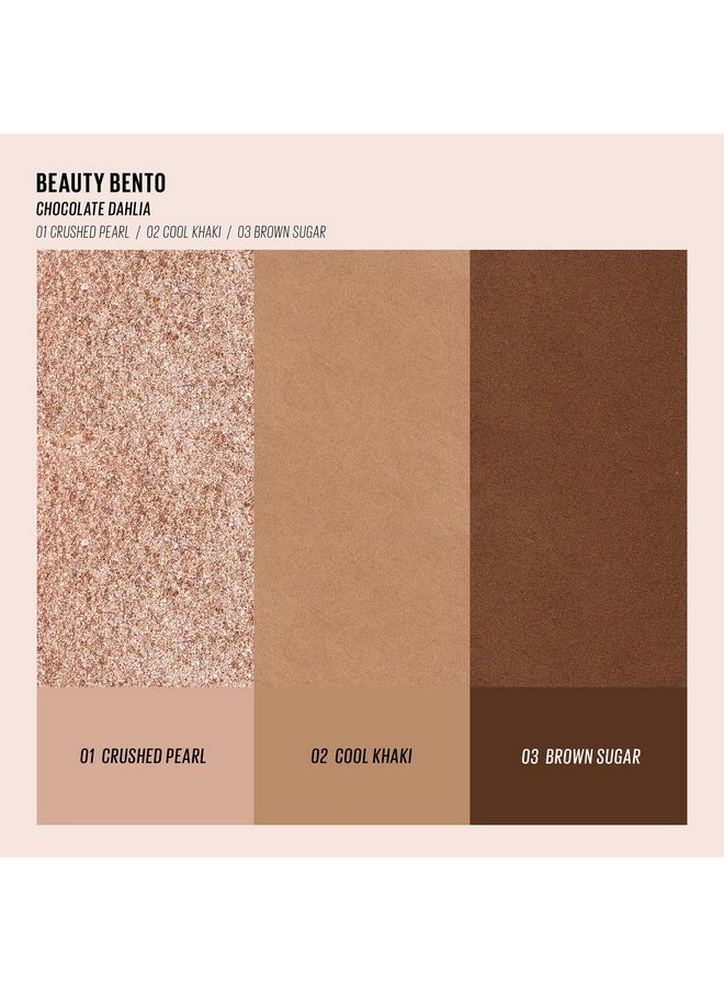 Kaja Beauty Bento Collection - Bouncy Eyeshadow Trio | 08 Chocolate Dahlia - neutral cocoa | 2019 Allure Best of Beauty Award, Beauty Bento | Cruelty free, K-Beauty Mini Palettes