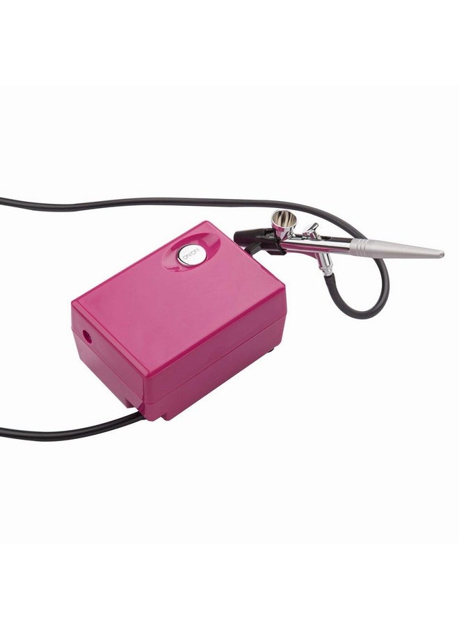 Airbrush Makeup Set Pinkiou Air Brush Kit for Face Paint with Mini Compressor 0.4mm Needle and Nozzle Nail Body Paint SP16 (RED)