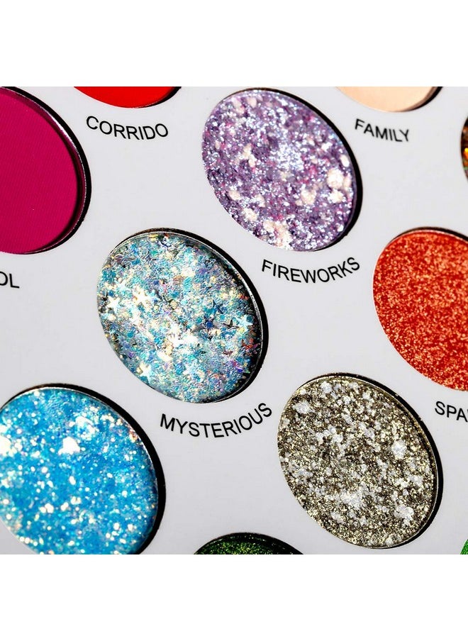 DE'LANCI Big Colorful Eyeshadow Palette Professional 54 Color Board Eye Shadow Bright Neon Glitter Matte Shimmer Makeup Pallet Highly Pigmented Powder EyeShadow for Women Girl Halloween Christmas Gift