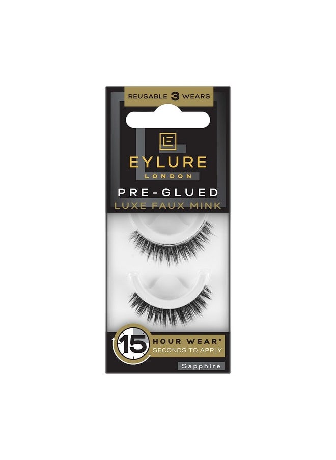 Eylure Pre-Glued False Lashes, Luxe Faux Mink Sapphire