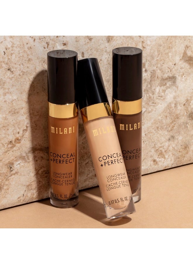 Milani Conceal + Perfect Longwear Concealer - Light Nude (0.17 Fl. Oz.) Vegan, Cruelty-Free Liquid Concealer - Cover Dark Circles, Blemishes & Skin Imperfections for Long-Lasting Wear