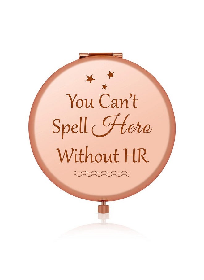 Jielahua HR Appreciation Gifts Human Resources Gifts for Women Thank You Gifts Rose Gold Compact Mirror HR Director Gift Retirement Gift HR Manager Gift Pocket Makeup Mirror Christmas Birthday Gift