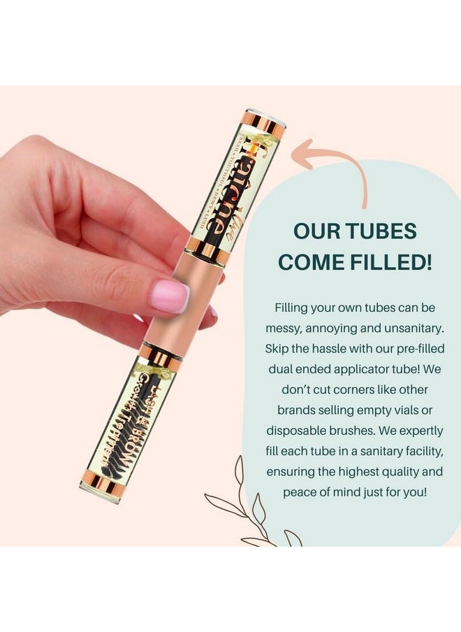 USDA Organic Castor Oil Lash Serum - Premium All Natural Cold Pressed Castor Oil Eyelash Growth Serum with Mascara Tube - Eyelash Treatment and Conditioner - For Thicker and Fuller Lashes