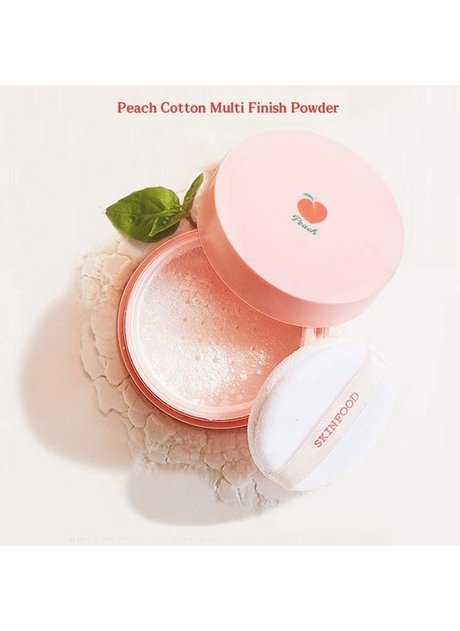SKINFOOD Peach Cotton Multi Finish Powder 15g - Peach Extract & Calamin Powder Contained Sebum Control Silky Powder for Oily Skin, Sweet Peach Scent with Baby Skin
