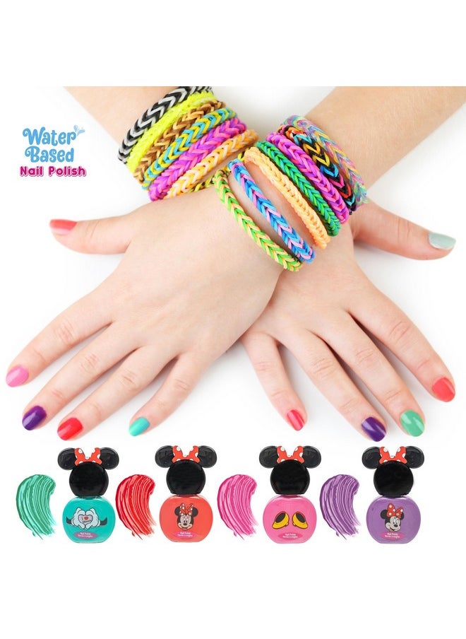 Townley Girl Disney Minnie Mouse Sparkly Cosmetic Makeup Set for Girls with Lip Balm Nail Polish Nail Stickers-35 Pcs|Perfect for Parties Sleepovers Makeovers|Birthday Gift for Girls above 3 Yrs, Kid