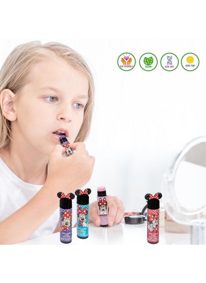 Townley Girl Disney Minnie Mouse Sparkly Cosmetic Makeup Set for Girls with Lip Balm Nail Polish Nail Stickers-35 Pcs|Perfect for Parties Sleepovers Makeovers|Birthday Gift for Girls above 3 Yrs, Kid