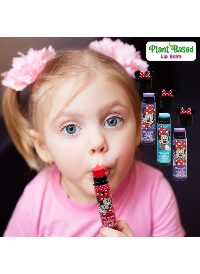 Townley Girl Disney Minnie Mouse Sparkly Cosmetic Makeup Set for Girls with Lip Balm Nail Polish Nail Stickers-35 Pcs|Perfect for Parties Sleepovers Makeovers|Birthday Gift for Girls above 3 Yrs, Kid