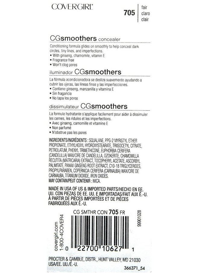CoverGirl Smoothers Concealer, Fair [705], 0.14 oz (Pack of 2)