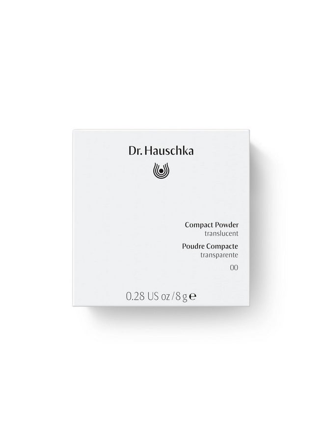 Dr. Hauschka Compact Powder 00, Translucent, Natural, Mineral, Set & Mattify, Touch-up, Silky Finish, for All Skin Tones, 0.28 oz