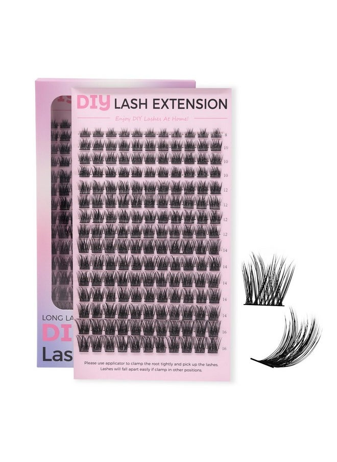 Miuffue Cluster Eyelash Extensions 165 PCS Cluster Lashes Wispy DIY Individual Lashes Cluster Super Thin Band Eyelash Clusters Soft Mink False Eyelashes Mixed Tray(C-8-16mix)