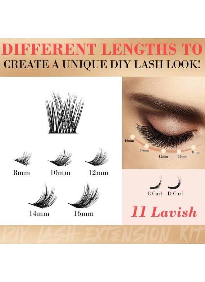 Miuffue Cluster Eyelash Extensions 165 PCS Cluster Lashes Wispy DIY Individual Lashes Cluster Super Thin Band Eyelash Clusters Soft Mink False Eyelashes Mixed Tray(C-8-16mix)