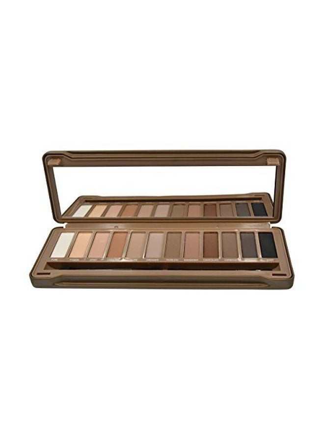 BYS 12 Shade Matte Eyeshadow Palette Tin Collection with Mirror, Double Ended Applicator and Blender, Nude and Smoke
