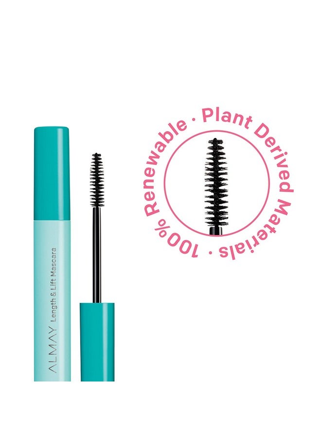 Almay Lengthening Mascara, Volume & Lift, Eye Makeup, Hypoallergenic and-Fragrance Free, 040 Waterproof Black, 0.24 fl oz.