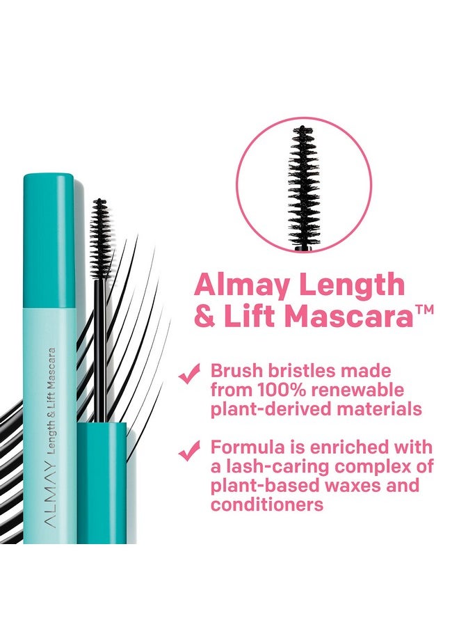 Almay Lengthening Mascara, Volume & Lift, Eye Makeup, Hypoallergenic and-Fragrance Free, 040 Waterproof Black, 0.24 fl oz.
