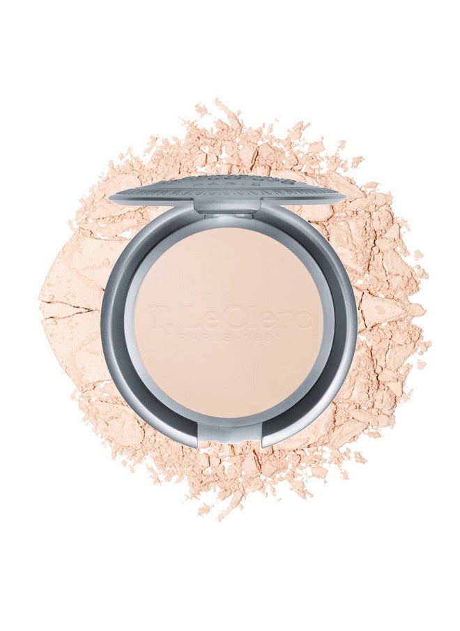 T. Leclerc Compact Pressed Powder - Super-Blendable Face Makeup Longwear Portable Matte Finish Radiant Natural Medium to Full Coverage Airbrushing Mineral Base For Pores & Imperfections (Translucide)