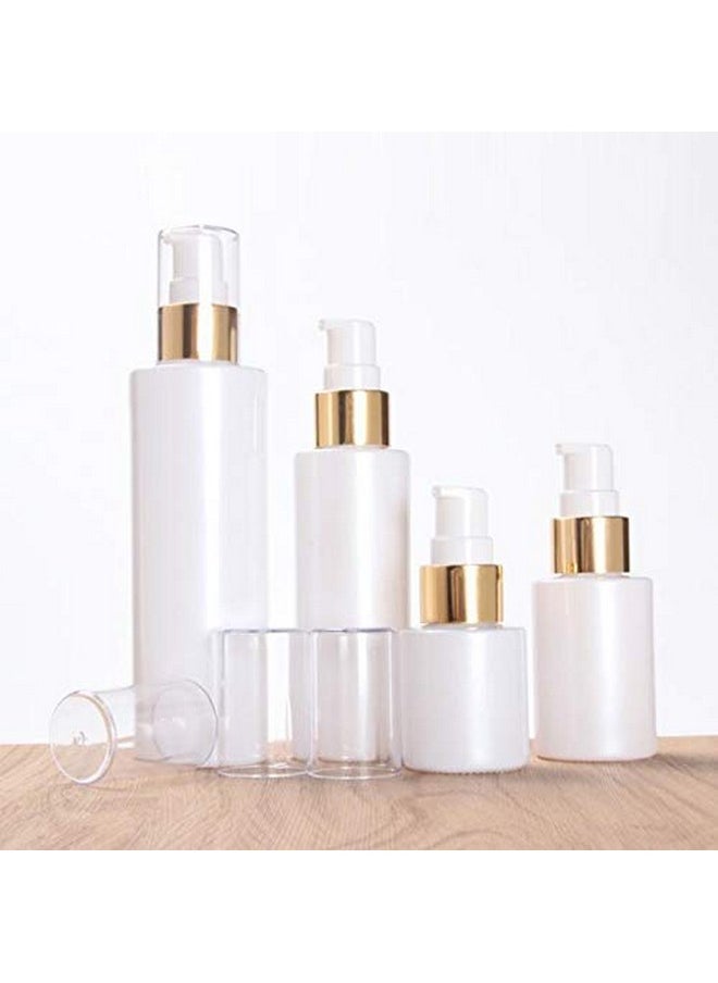 2Pcs 30ML/1 oz Empty Refillable Glass Lotion Bottles Pump Press Bottle White Upscale Travel Cosmetic Container Dispenser for Foundation Essential Oils Cream