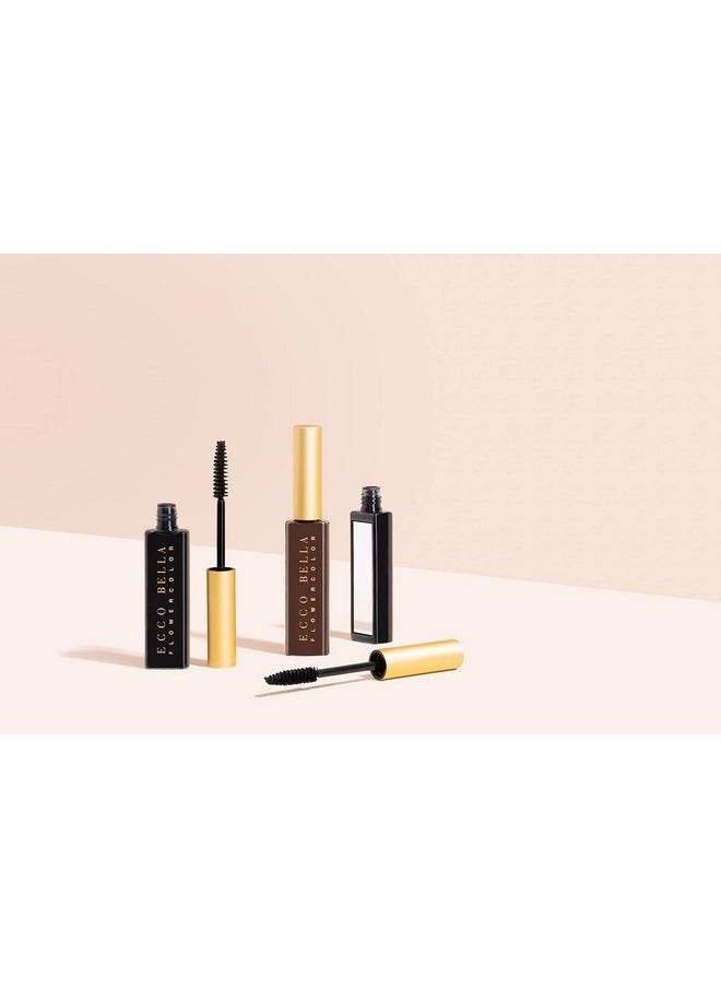 Ecco Bella FlowerColor Vegan Mascara Black - Long Lasting Organic Formula for Sensitive Eyes - All Natural and Water Resistant Mascara - Cruelty-Free, Gluten-Free, Fragrance-Free, and Plant-Based