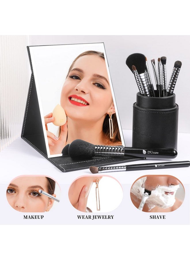 DUcare Desktop Folding Mirror Makeup Mirrors Portable Tabletop Vanity Cosmetics Personal Beauty Mirror with Standing