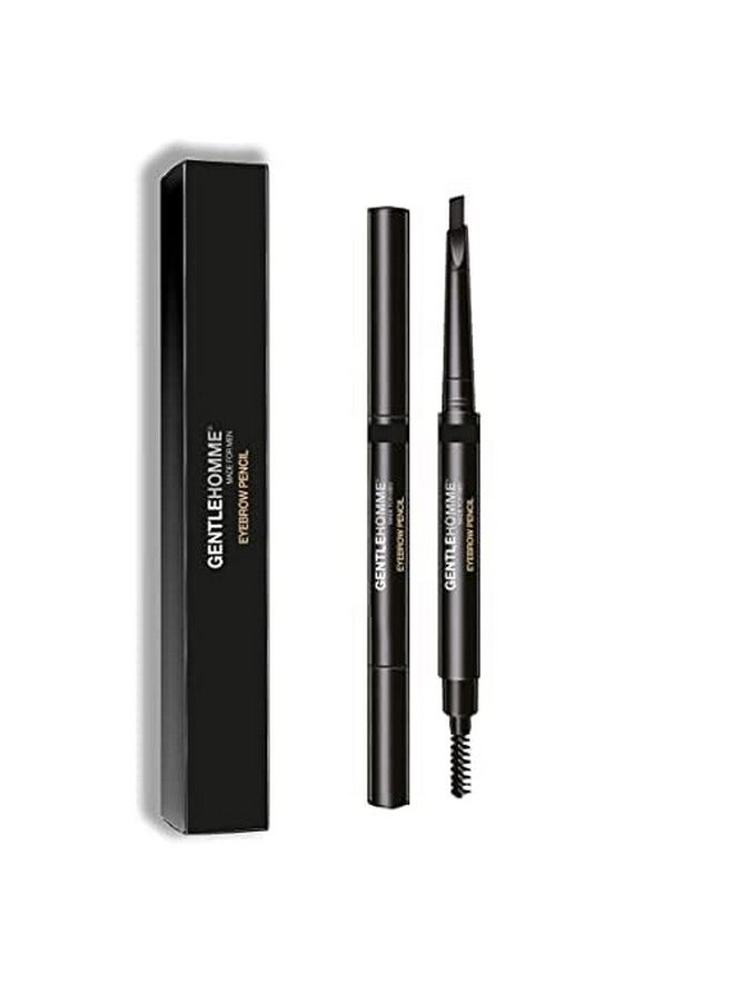 Gentlehomme Mens Eyebrow Pencil Black, Easily Shape Define Fill Eyebrows and Beard, 2 in 1 Brush and Ultra-Thin Pencil, Waterproof Smudge Proof Sweatproof, Durable and Long Lasting (Black)