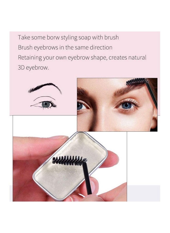 2 Pack Eyebrow Soap Kit, 4D Brows Gel Long Lasting Eyebrow Setting Gel Waterproof Eyebrow Makeup Balm Pomade Cosmetics (0.7 Ounce (Pack of 2))
