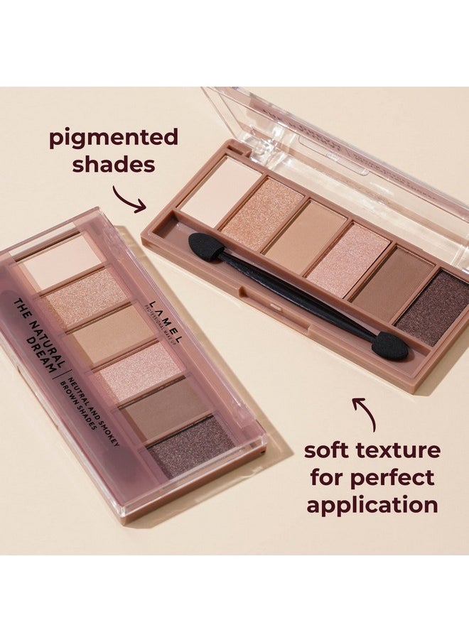 Lamel Natural Dream Eyeshadow Palette - Professional Eye Makeup for Everyday & Travel - Matte & Shimmer Eyeshadow - Waterproof & Easy-To-Apply, Long lasting, Highly Pigmented - Nude №403