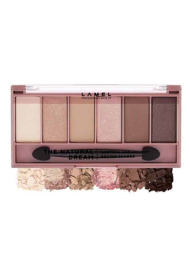 Lamel Natural Dream Eyeshadow Palette - Professional Eye Makeup for Everyday & Travel - Matte & Shimmer Eyeshadow - Waterproof & Easy-To-Apply, Long lasting, Highly Pigmented - Nude №403